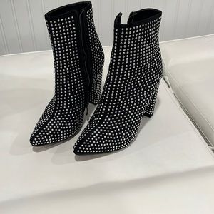 Black bedazzled booties